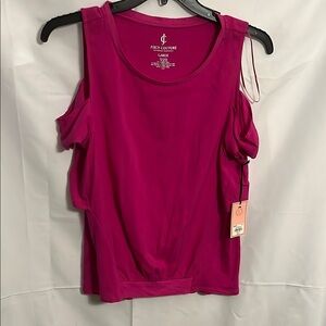 Juicy Couture Women's Pink Cold Shoulder Top